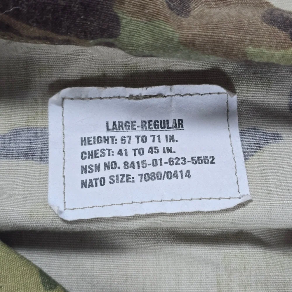 US Army OCP Multicam Combat Uniform Coat Large Regular Pine Belt